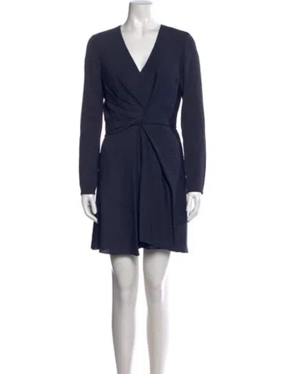 Pre-owned J Mendel Silk Mini Dress In Blue