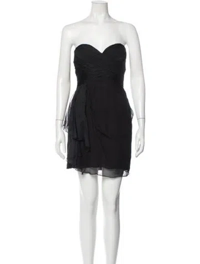 Pre-owned J Mendel Silk Mini Dress In Blue