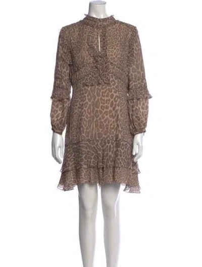 Pre-owned J Mendel Silk Mini Dress In Neutral