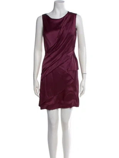 Pre-owned J Mendel Silk Mini Dress In Purple