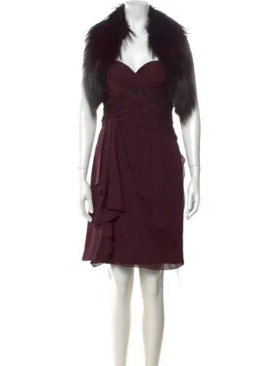 Pre-owned J Mendel Silk Mini Dress In Purple