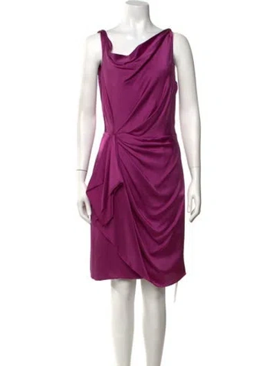 Pre-owned J Mendel Silk Mini Dress In Purple
