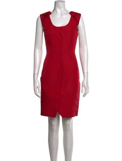 Pre-owned J Mendel Silk Mini Dress In Red