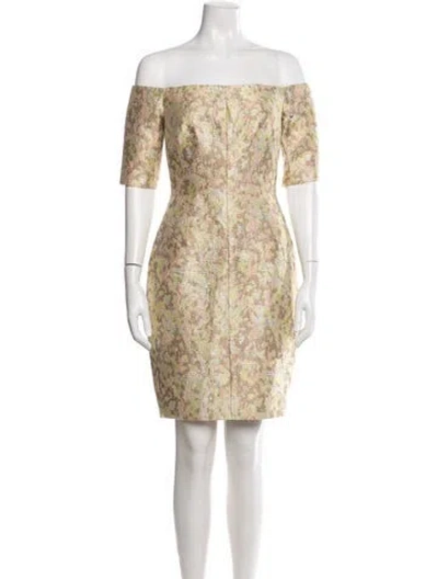 Pre-owned J Mendel Silk Mini Dress W/ Tags In Green