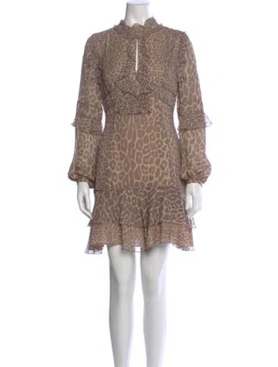 Pre-owned J Mendel Silk Mini Dress W/ Tags In Neutral