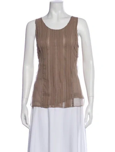 Pre-owned J Mendel Silk Striped Top In Neutral
