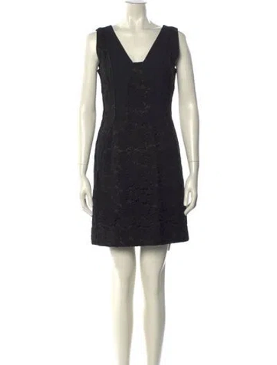 Pre-owned J Mendel Square Neckline Mini Dress In Black
