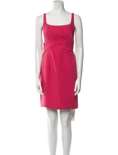 Pre-owned J Mendel Square Neckline Mini Dress In Red