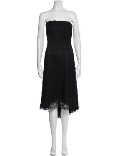 Pre-owned J Mendel Strapless Knee-length Dress In Black
