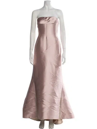 Pre-owned J Mendel Strapless Long Dress In Pink