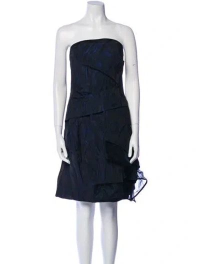 Pre-owned J Mendel Strapless Mini Dress In Blue