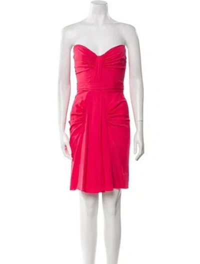 Pre-owned J Mendel Strapless Mini Dress In Pink