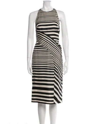 Pre-owned J Mendel Striped Knee-length Dress In Multi