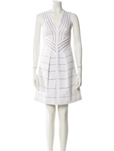 Pre-owned J Mendel Striped Mini Dress In White