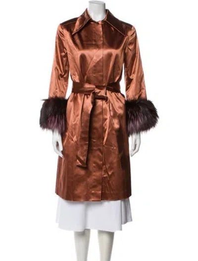 Pre-owned J Mendel Trench Coat In Brown