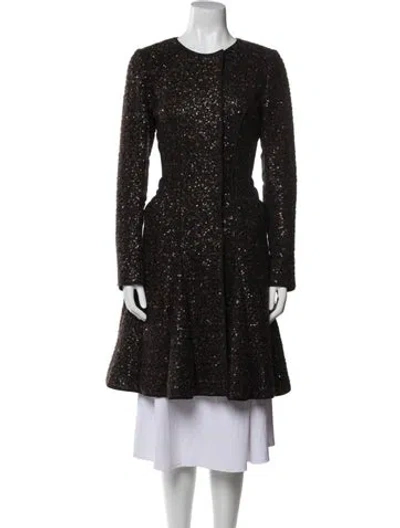 Pre-owned J Mendel Tweed Pattern Coat In Blue