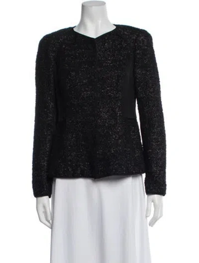 Pre-owned J Mendel Tweed Pattern Jacket In Black