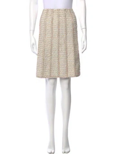 Pre-owned J Mendel Tweed Pattern Knee-length Skirt In Neutrals