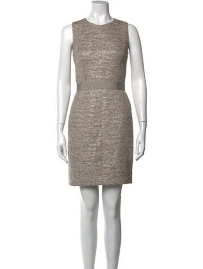 Pre-owned J Mendel Tweed Pattern Mini Dress In Metallic/neutrals