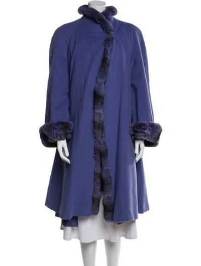 Pre-owned J Mendel Vintage Fur Coat In Blue