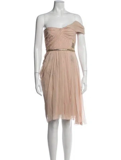 Pre-owned J Mendel Vintage Knee-length Dress In Pink
