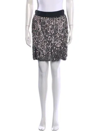 Pre-owned J Mendel Virgin Wool Mini Skirt In Black/metallic