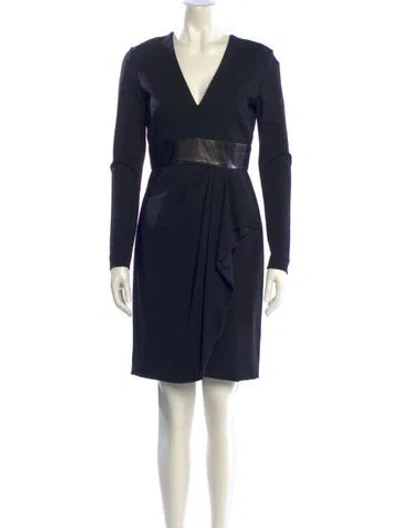Pre-owned J Mendel V-neck Knee-length Dress In Black