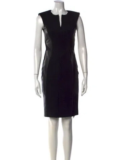 Pre-owned J Mendel V-neck Knee-length Dress In Black