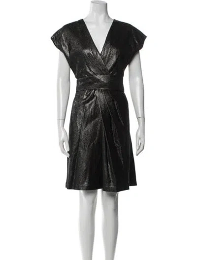 Pre-owned J Mendel V-neck Knee-length Dress In Multi