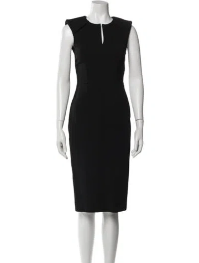 Pre-owned J Mendel V-neck Midi Length Dress In Multi