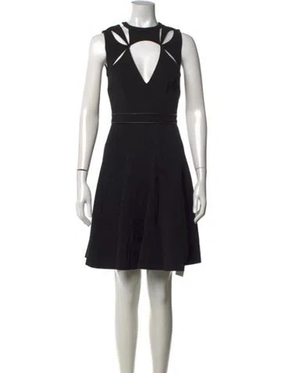 Pre-owned J Mendel V-neck Mini Dress In Black
