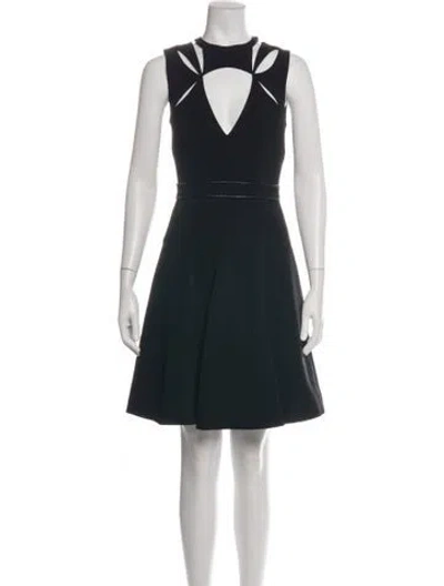 Pre-owned J Mendel V-neck Mini Dress In Black