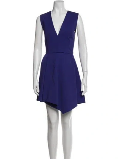Pre-owned J Mendel V-neck Mini Dress In Blue