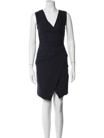 Pre-owned J Mendel V-neck Mini Dress In Blue