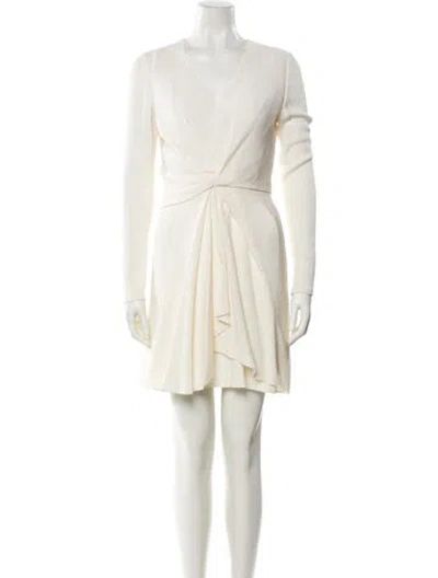 Pre-owned J Mendel V-neck Mini Dress In Neutral