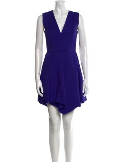 Pre-owned J Mendel V-neck Mini Dress In Purple