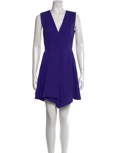 Pre-owned J Mendel V-neck Mini Dress In Purple