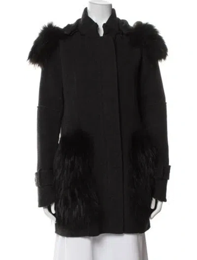 Pre-owned J Mendel Wool Coat In Black