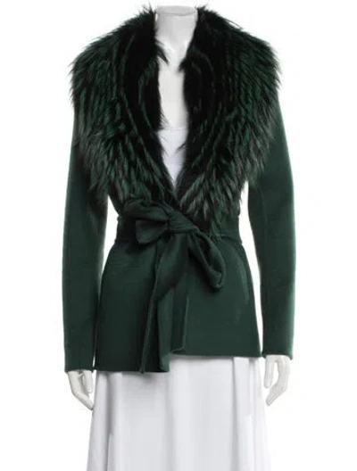 Pre-owned J Mendel Wool Evening Jacket In Green