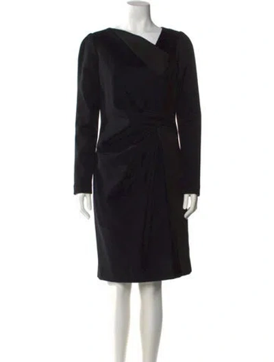 Pre-owned J Mendel Wool Knee-length Dress In Black