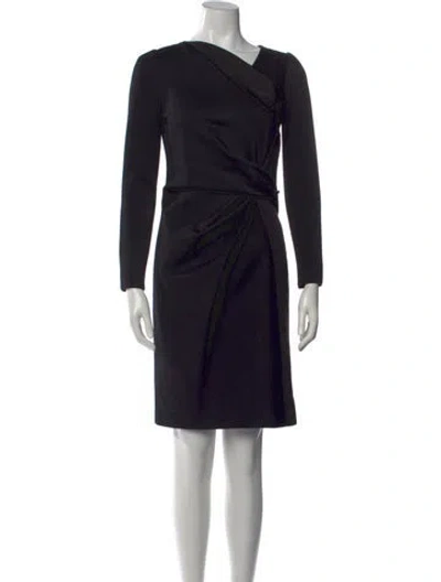 Pre-owned J Mendel Wool Knee-length Dress In Black