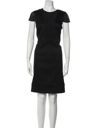 Pre-owned J Mendel Wool Knee-length Dress In Black