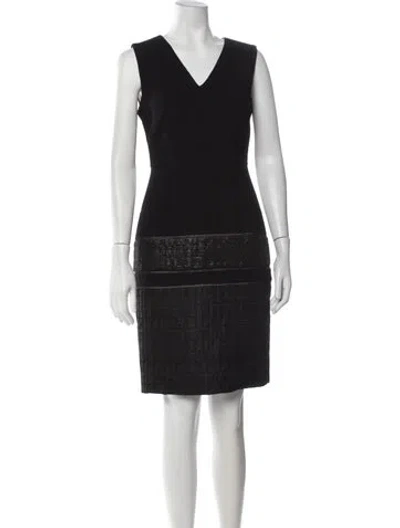 Pre-owned J Mendel Wool Knee-length Dress In Black