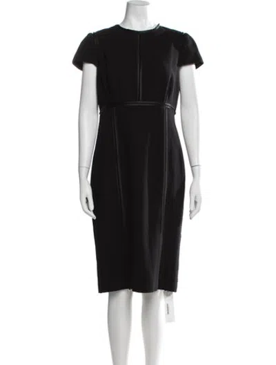 Pre-owned J Mendel Wool Knee-length Dress In Black