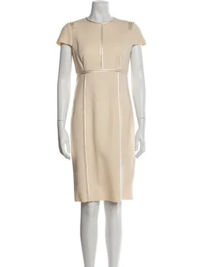 Pre-owned J Mendel Wool Knee-length Dress In Neutral