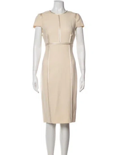 Pre-owned J Mendel Wool Knee-length Dress In Neutrals