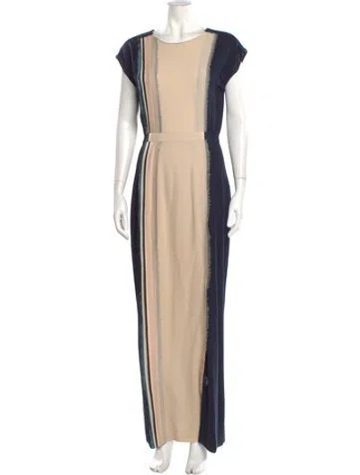 Pre-owned J Mendel Wool Long Dress In Blue