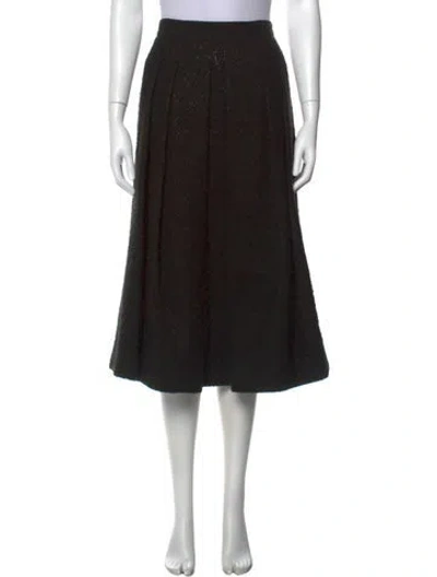 Pre-owned J Mendel Wool Midi Length Skirt In Black
