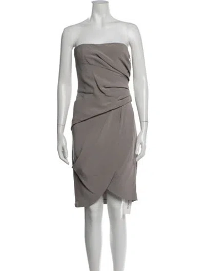 Pre-owned J Mendel Wool Mini Dress In Grey