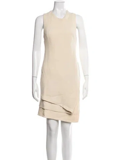 Pre-owned J Mendel Wool Mini Dress In Neutrals